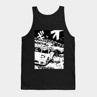 JDM Japanese Drift Racer Drifting Car Anime Manga Eurobeat Intensifies Aesthetic #2 Tank Top